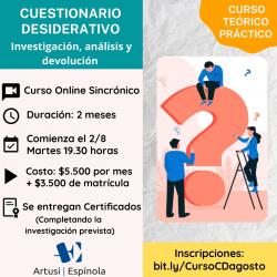CURSO TALLER DE LA TÉCNICA CUESTIONARIO DESIDERATIVO