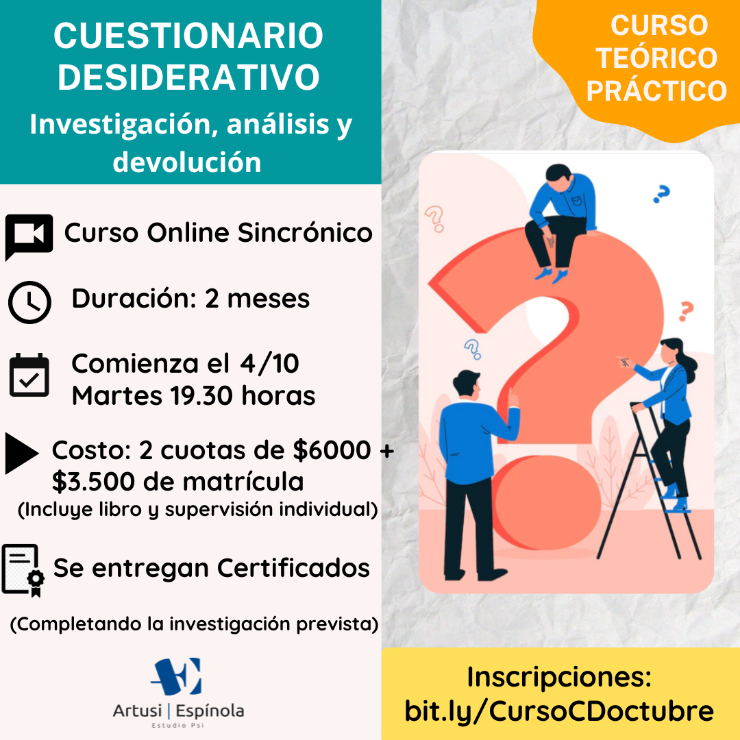 Curso Taller de la Técnica Cuestionario Desiderativo